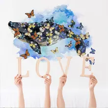 Y1573 бабочка КИТ красивые наклейки на стену креативный крутой ТВ фон украшение ПВХ стикер на стену настраиваемый