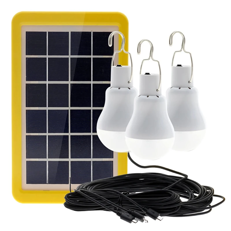 

ABUI-Solar Light Lamp Led Bulb Outdoor 1 to 3 Solar Lamp Portable Energy Fishing Garden