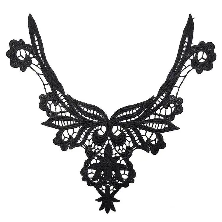 С вышивкой с круглой горловиной для творчества искусственные Съемная воротники