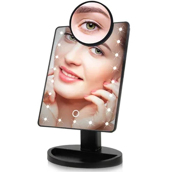

Led Light Press Screen 1X 10X Magnifier Makeup Mirror Desktop Countertop Bright Adjustable Usb Cable Or Battery Use