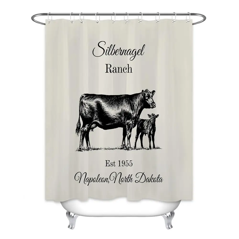 Farmhouse Farm Cow Shower Curtain For Bathroom Fall Decor Country Animal Cattle Waterproof Polyester Fabric Bathtub Bath Curtain Shower Curtains Aliexpress