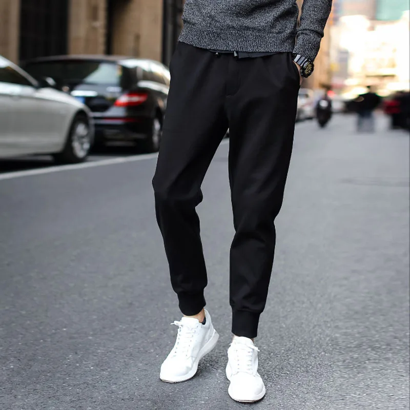 

Spring And Autumn Korean-style Elasticity Casual Pants BOY'S Slim Fit Thinner Pants Skinny Athletic Pants Male STUDENT'S Sweatpa