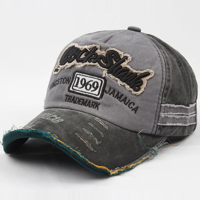 

Short along Lettered Embroidered Retro Baseball Cap Men And Women Pure Cotton Four Seasons Universal Washing Denim Spell Contras