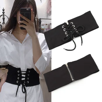 

2020 Women Belt female Cummerbund Skinny Fitness Wide Bandage Cloth Collocation Dress White Shirt New