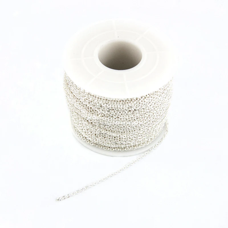 

Women necklace Choker 925 sterling silver plated Rolo O Stainless steel chain Sell in meter collares de moda 2019