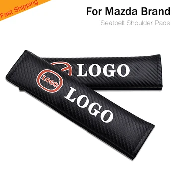 

For mazda seat belt shoulder Strap pads protector driving safety belt cover car logo Soft for seatbelt cushion Universal 2020