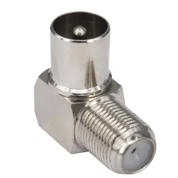 

10 Pieces Brass F female Jack to pal male right angle adapter TV plug connector nickelplated