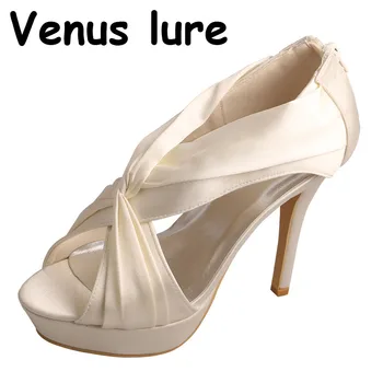 

Wedopus Ivory Shoes Woman Summer Sandals Wedding High Heels Size 8