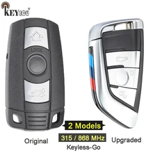 Keyecu 315 / 868 mhz pcf7953 chip cas3 sistema keyless-go função atualizado remoto chave fob para bmw série 3/5 x5 x6 kr55wk491