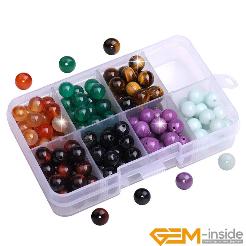 

8mm 168 pcs 7 Chakra Stones Beads Kit Set For Jewelry Making Natural Stone Round Bead Box Charm Accessories For Bracelet 24 pcs