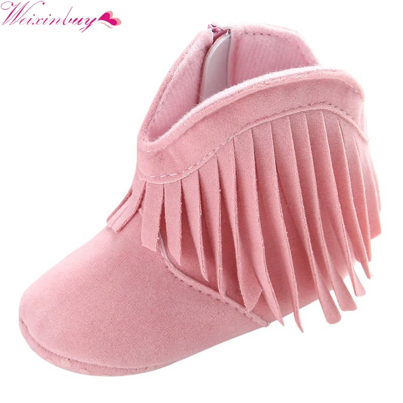 Bebe Moccasin Moccs для новорожденных девочек и мальчиков, Детская прочная обувь с бахромой, Нескользящие ботинки на мягкой подошве для малышей 0-18 месяцев