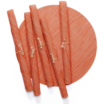 

6PCS Round Placemat Coaster Anti-Slip Mat, Heat-Resistant PVC Table Mat Washable for Kitchen Table