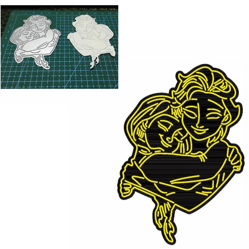 

Beloved Sister Arm Hug Metal Cutting Dies Stencil For DIY Scrapbooking Craft Paper Cards Making Album Template 2019 Hot Sell