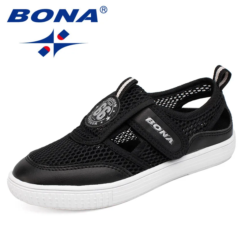 BONA 2022 New Designers Popular Light Sneakers Children Luxury Brand Mesh Breathable Shoes Kids Non-slip Casual Shoes Child Soft