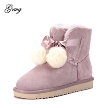 GRWG/австралийские женские зимние ботинки г. Женские ботинки из натуральной воловьей кожи теплые зимние сапоги женская обувь Размеры 35-40