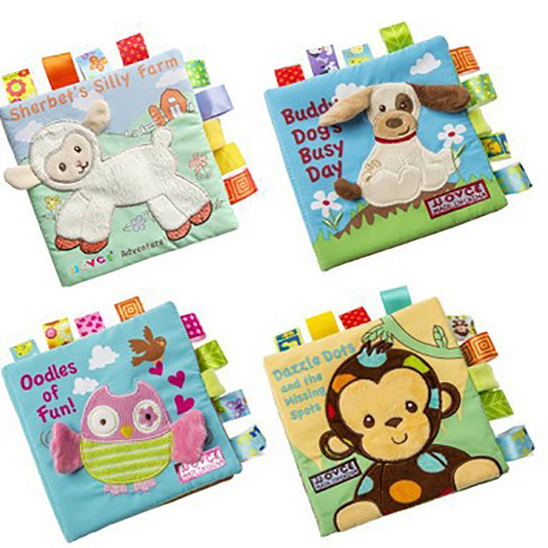 

Coolplay Embroidered Cloth Books Soft Baby Books Rustle Sound Baby Quiet Books Infant Early Learning Educational Book Toys