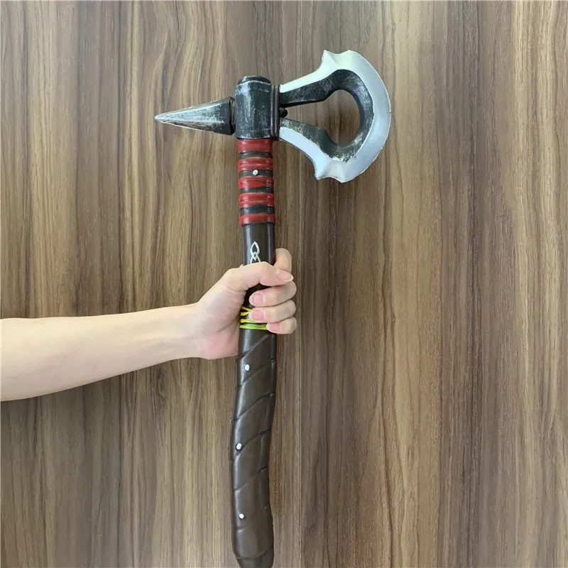 1:1 Cosplay Primitive Tribe Axe Pirate Axe Prop Weapon Role Playing Game Movie Cos Totem Axe PU Weapon Model Toy Prop 47cm 5