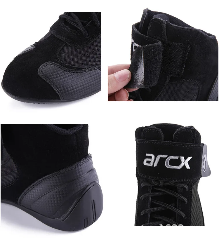 Motorcycle Boots ARCX Motorcycle Boots Riding Shoes Suede Leather Ankle Protection Shoe Summer Breathable Motocross Racing
