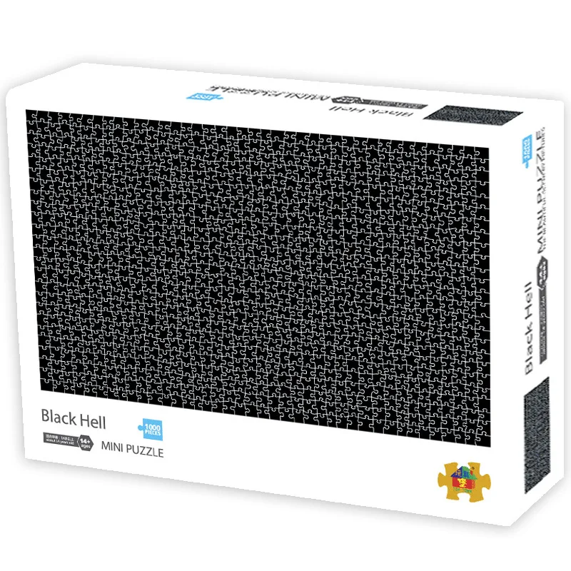 1000 pieces Black Thicker paper Mini Puzzle challenge simple landscape Puzzle 1000 pieces For Adult(Size 42.5x 30cm) 6