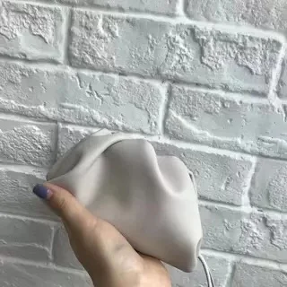 small white Сумка из натуральной кожи, сумка-конверт, роскошные сумки, женские сумки, дизайнерские объемные, округлые формы, кошельки и сумки, клатчи - Цвет: small white