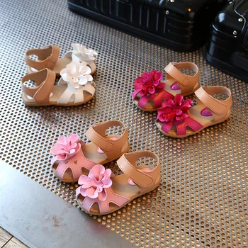 

AFDSWG new summer children's sandals big flower girls young children's princess shoes tendon sole sandalias kids