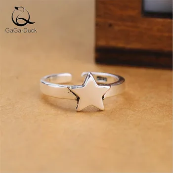 

National Style Retro Made Old Five-pointed Star 925 Sterling Silver Fashion Jewelry Personality Thai Silver Opening Rings R652