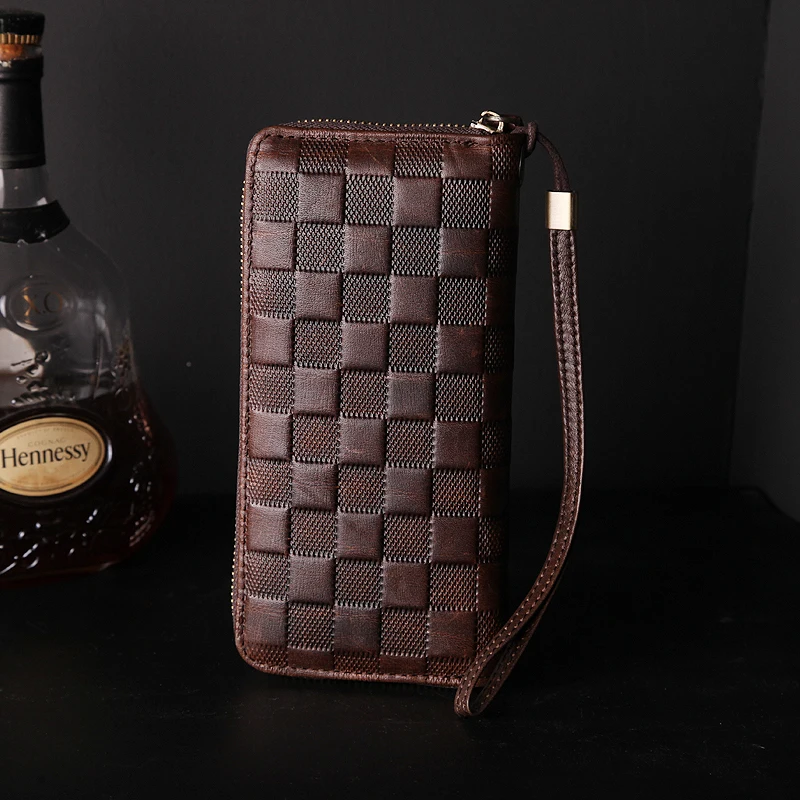 Cobbler Legend Luxury Genuine Leather Men Wallets Long Coin Purse Wallet Male Clutch Zipper Wallet Business Female Wallet