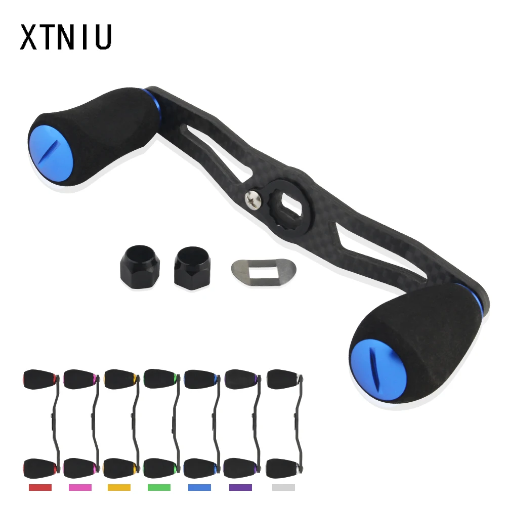 

XTNIU Hight Quality 8*5mm Hole Size Fishing Reel Handle Length 115mm Carbon Fiber Shaker EVA Knob Baitcast Reel Fishing Tool