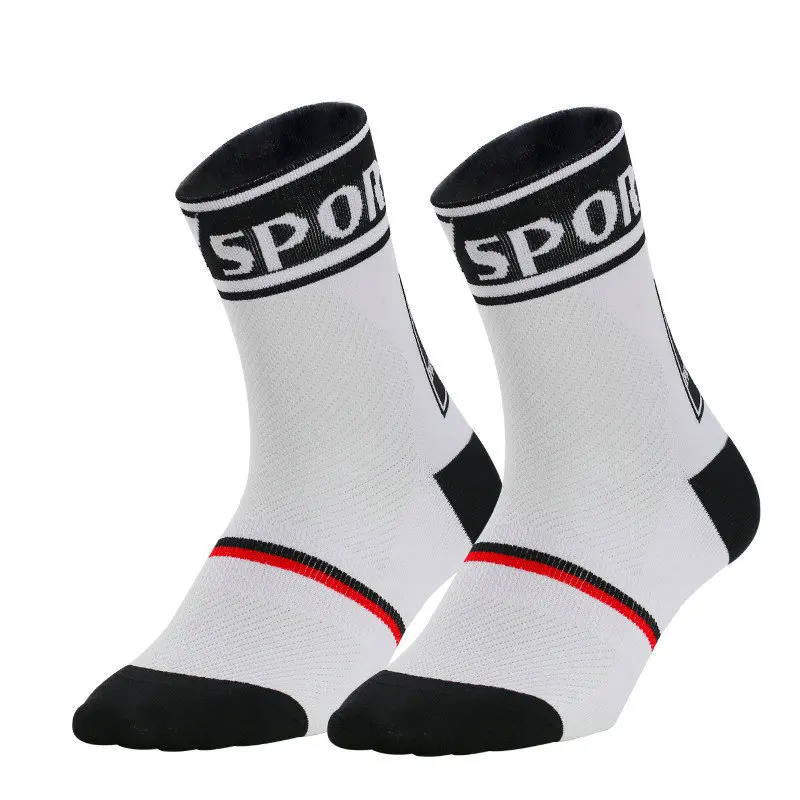 Sport Outdoor Socks Professional Bicycle Cycling Socks Brand Quality Breathable Racing Running Basketball Socks for Men Women - Цвет: white