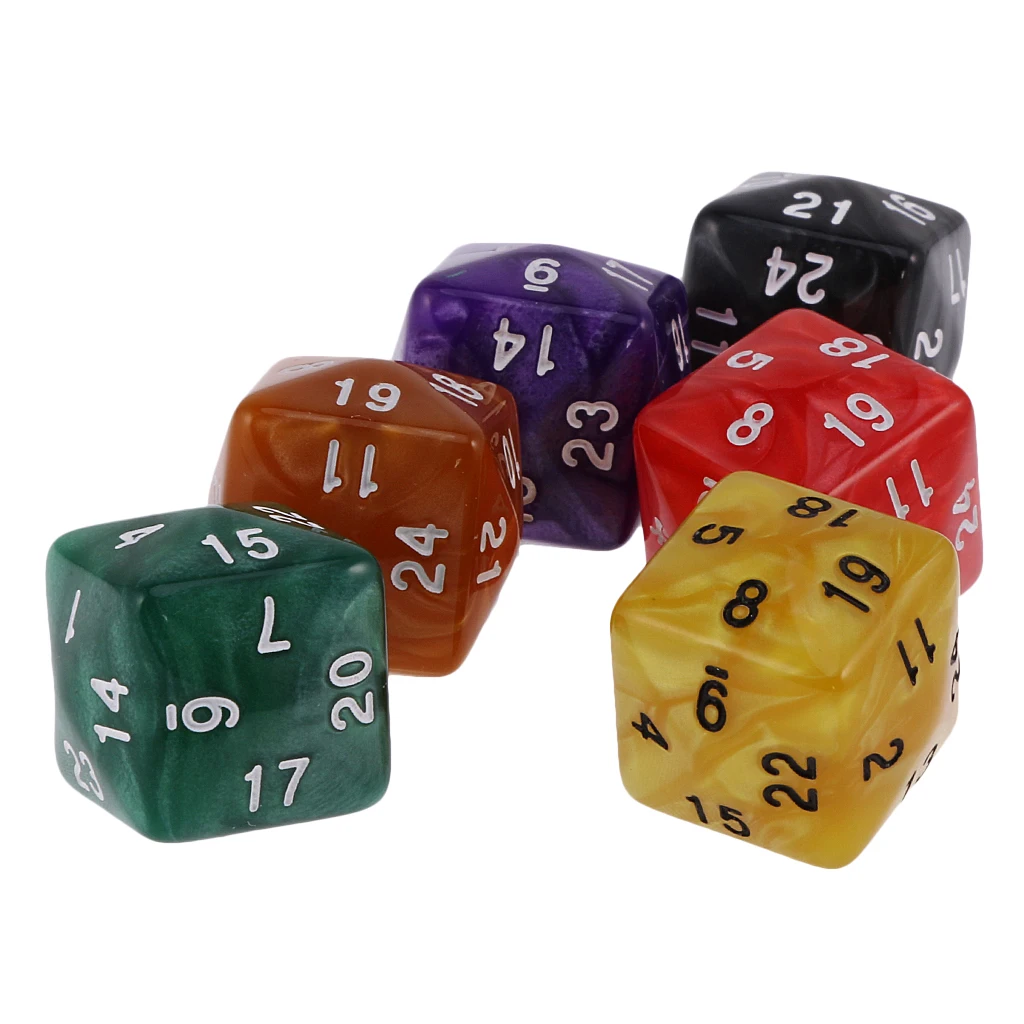 12 шт D30 D24 многогранные игральные кости для D& D TRPG вечерние настольные игры игрушки жемчуг