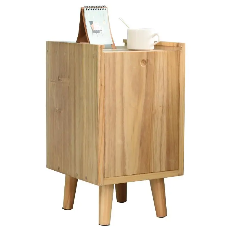 

All Solid Wood Bedside Table Ultra-narrow Mini Storage Cabinet Small Apartment Simple European Bedside Cabinet 30 Wood Color Bed