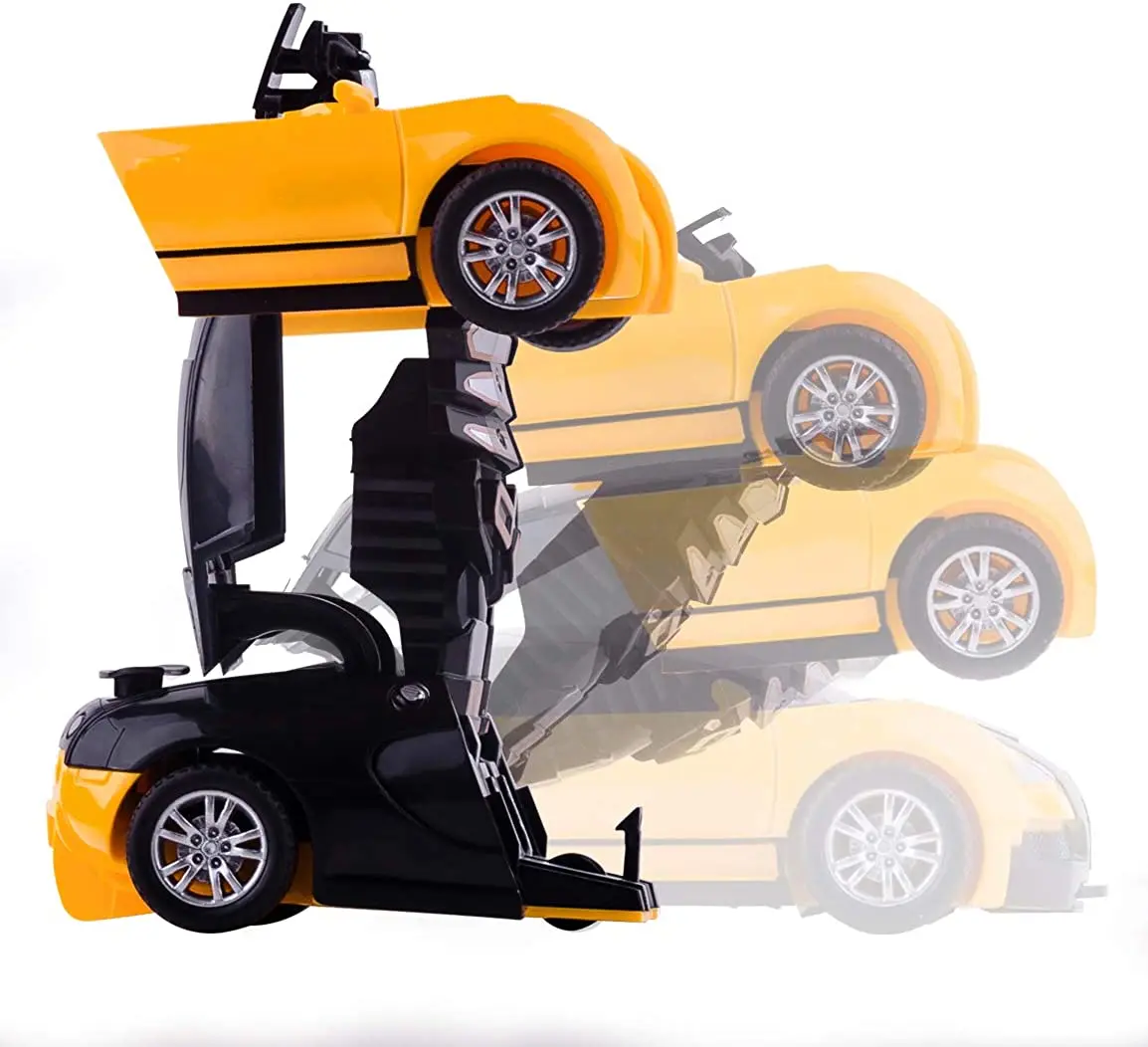 Mini jouet de voiture robot de transformation en plastique pour garçons,  figurine d'action, transformation de collision, véhicule à inertie, jouets  modèles de déformation