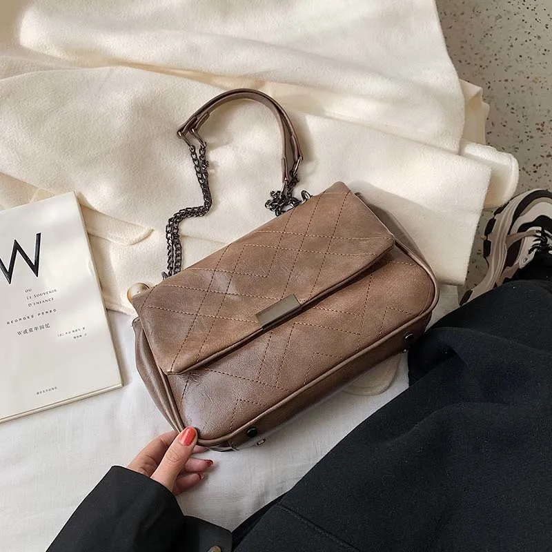 Khaki Однотонные сумки через плечо из искусственной кожи для женщин, сумки-мессенджеры, женские дорожные роскошные маленькие дамские сумки через плечо - Цвет: Khaki