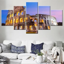 

Landscape Poster Rom Colosseum Decor Painting 5 Pieces Wall Art Canvas Living Room Picture Print Home Decoration Framework
