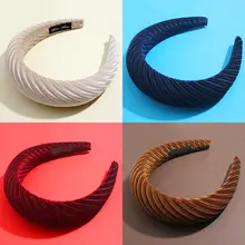 JUST FEEL New 4 см широкая повязка для волос модная женская толстая губка бархатная повязка на голову Женская повязка для волос полоса обруч для волос аксессуары