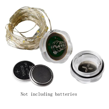 

2032 waterproof 2m 20led copper wire light string button battery box decorative light led full star birthday cake gift decorat