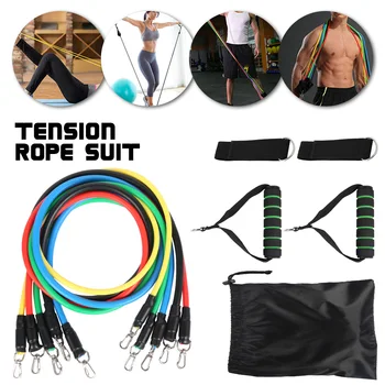 

11pcs/set Pull Rope Fitness Exercises Resistance Bands Latex Tubes Strength Gym Equipment Body Training Workout Yoga
