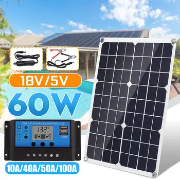 

60W 18V USB Solar Panel & Solar Battery for Car for Outdoor Charging Solar cell & High Conversion rate & For Emergency power