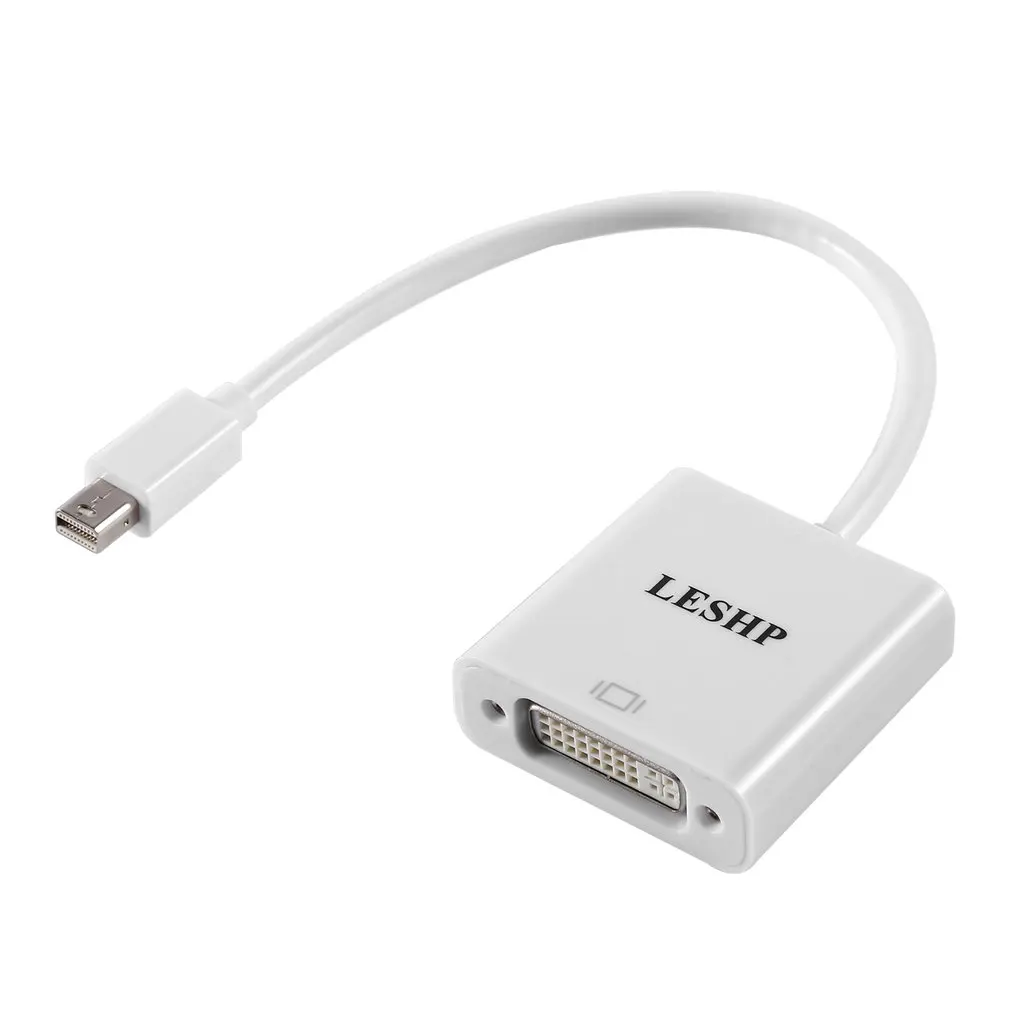 LESHP White 1080P Active Mini DP DisplayPort Male to DVI Female Adapter Converter Cable Matters FOR Computer Monitor Projector