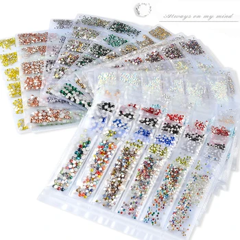 

1 Pack Flat Glass Nails Rhinestones Mixed Sizes Nail Art Decoration Stones Shiny Gems Manicure Accessories DIY