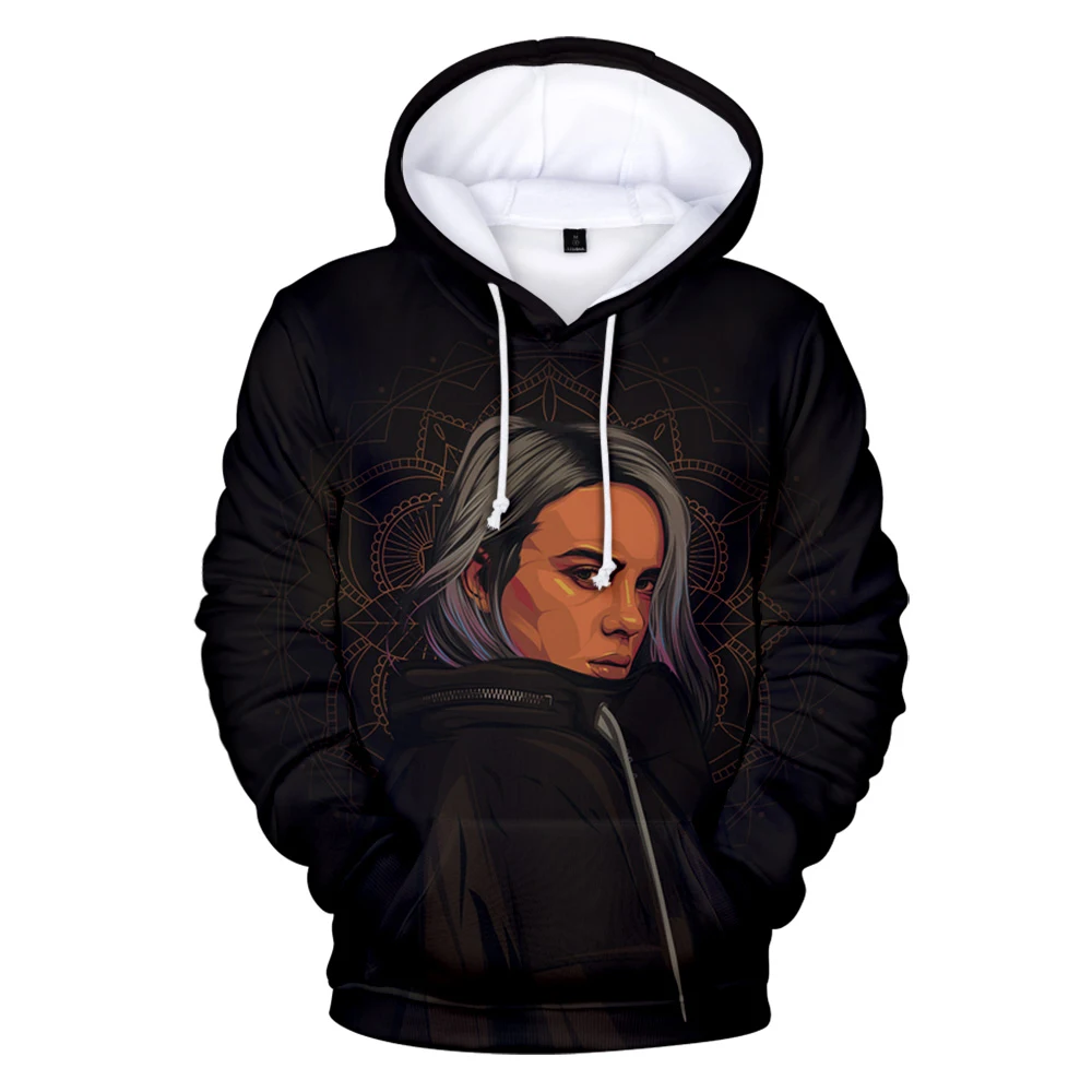 Billie Eilish Ms. 3D Толстовка с капюшоном Женский/мужской пуловер осень и зима мировой продажи Billie Eilish Wild спортивная одежда
