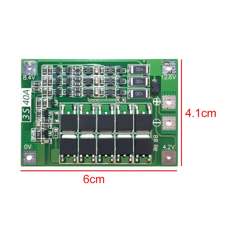 3S 40A литий ионный аккумулятор зарядное устройство Защитная плата PCB BMS с