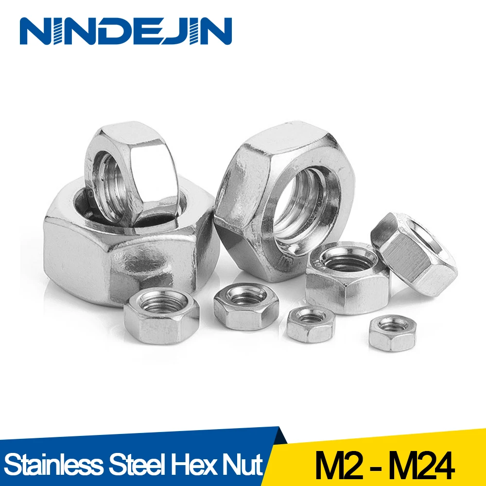 

Hexagon Hex Nuts Metric DIN934 M2 M2.5 M3 M4 M5 M6 M8 M10 M12 M14 M16 M18 M20 M22 M24 Carbon Steel Stainless Steel Hex Nuts