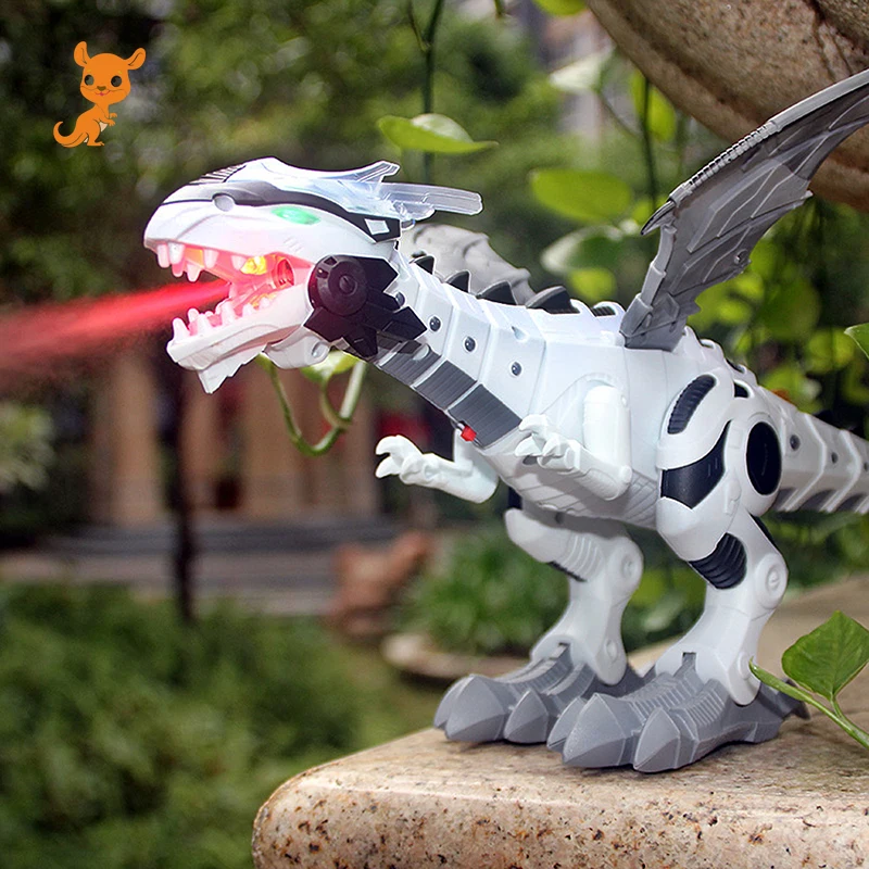 

Large Spray Mechanical Dinosaurs With Wing Cartoon Electronic Walking Animal Model Dinosaurio juguete Robot Pterosaurs Kids Toys