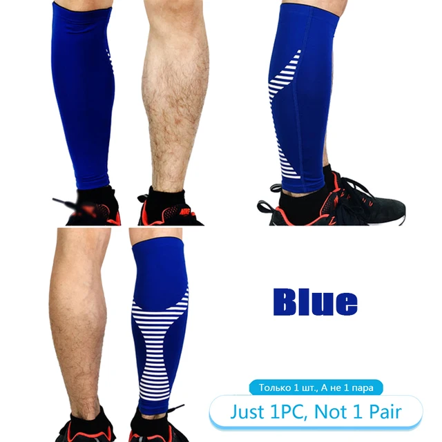 Tcare Sport Compression Calf Sleeves Leg Compression Sock Runners Shin Splint Varicose Vein Calf Pain Relief Calf Guards Running 1 Piece - Blue