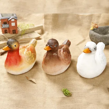 

7" Simulation Animal Creative Saving Box Country Style Little Duck Money Box Holiday Gift Resin Action Figure Toy 18.5CM X334