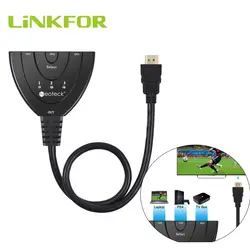LiNKFOR позолоченный HD переключатель концентратора Connetor HDMI коммутатор 3 порта 1080P переключатели HDMI для HDTV PC проектор PS3 PS4 Xbox STB