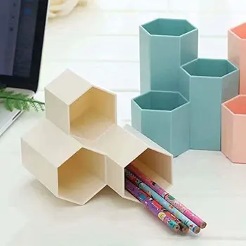 

Home Office Hexagonal Pen Pencil Holder Pen Storage Cosmetic Makeup Storage Box Desk Drawer Organizer