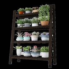 Household Flowerpot SimplicitySolid Wood Multi-storey Flower Airs Indoor Balcony Decorate Flower Rack