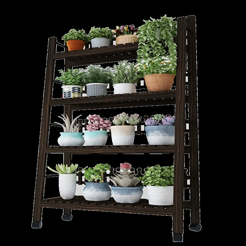 

Household Flowerpot SimplicitySolid Wood Multi-storey Flower Airs Indoor Balcony Decorate Flower Rack
